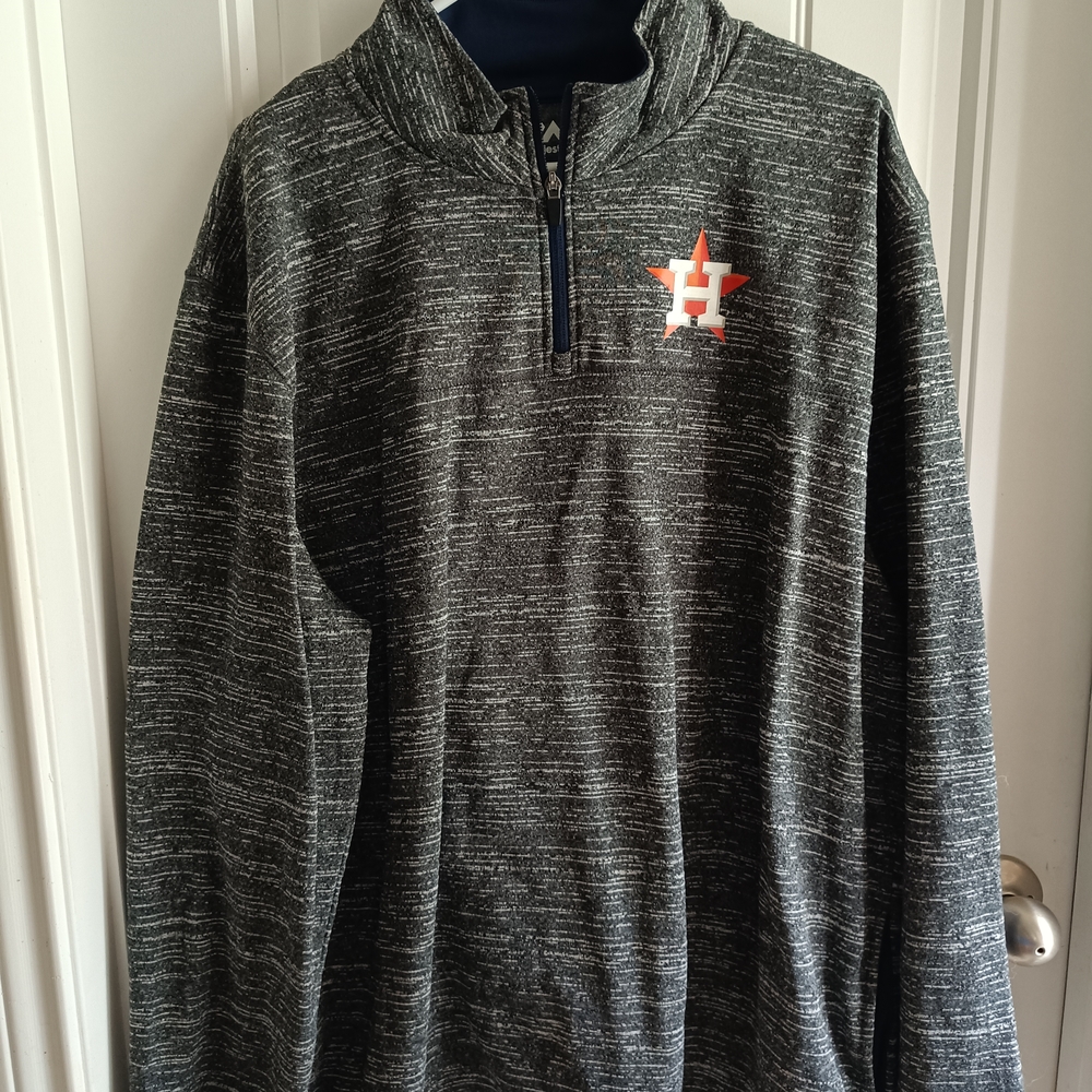 Houston Astros 1/4 Zip Pullover Sweater MLB Mens 2XL Baseball Casual Texas Gym